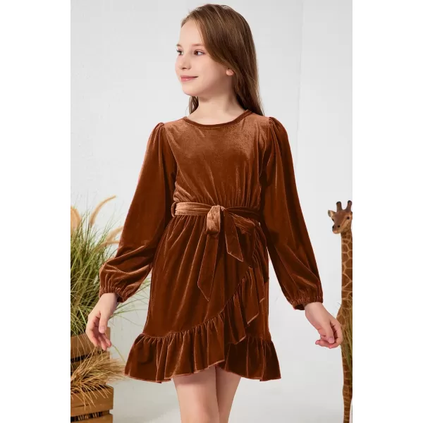 blibean Girl Fall Long Sleeve Velvet Dress Kid Size 6-15 Years Old