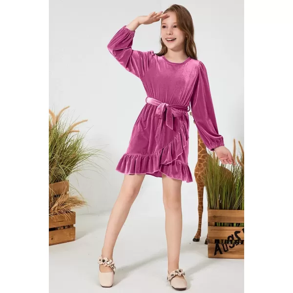 blibean Girl Fall Long Sleeve Velvet Dress Kid Size 6-15 Years Old
