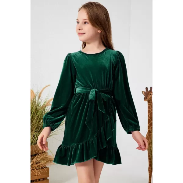 blibean Girl Fall Long Sleeve Velvet Dress Kid Size 6-15 Years Old