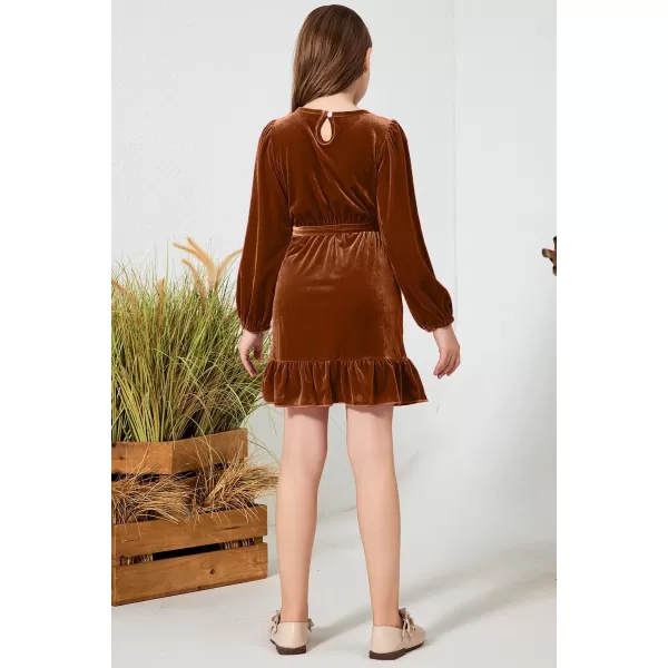 blibean Girl Fall Long Sleeve Velvet Dress Kid Size 6-15 Years Old