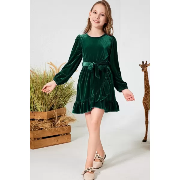 blibean Girl Fall Long Sleeve Velvet Dress Kid Size 6-15 Years Old