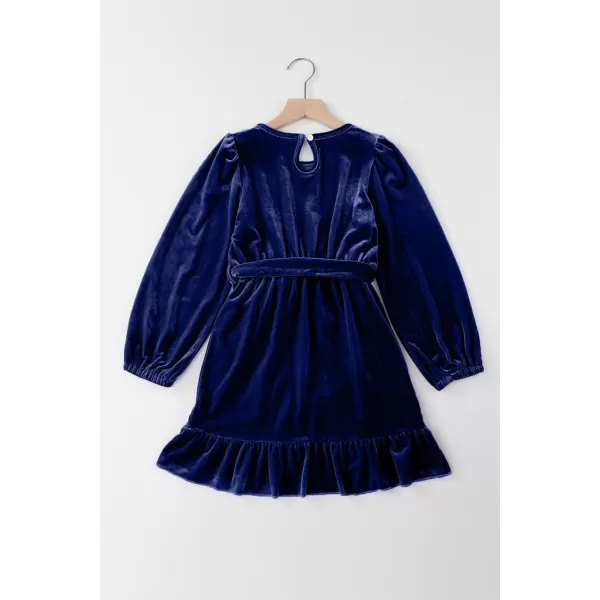 blibean Girl Fall Long Sleeve Velvet Dress Kid Size 6-15 Years Old