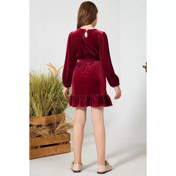 blibean Girl Fall Long Sleeve Velvet Dress Kid Size 6-15 Years Old