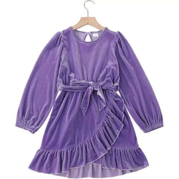 blibean Girl Fall Long Sleeve Velvet Dress Kid Size 6-15 Years Old
