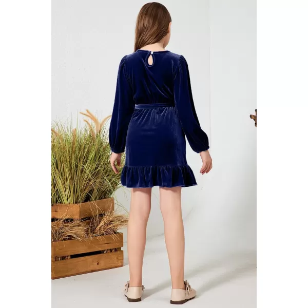 blibean Girl Fall Long Sleeve Velvet Dress Kid Size 6-15 Years Old