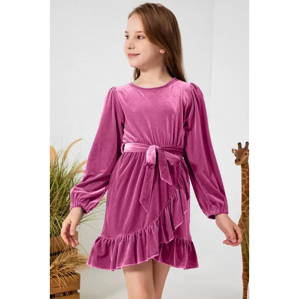 blibean Girl Fall Long Sleeve Velvet Dress Kid Size 6-15 Years Old