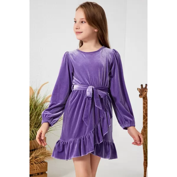 blibean Girl Fall Long Sleeve Velvet Dress Kid Size 6-15 Years Old