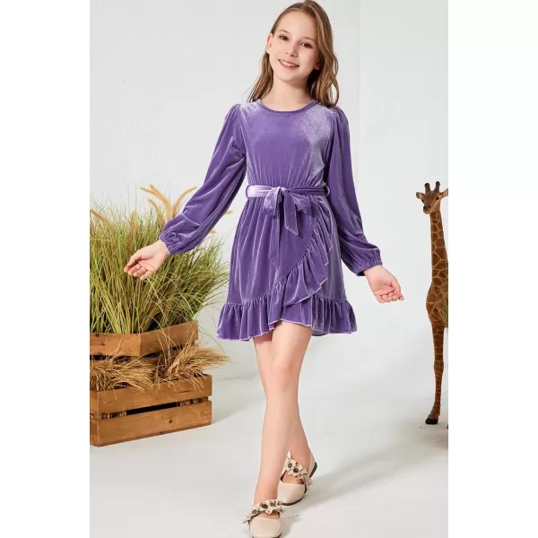 blibean Girl Fall Long Sleeve Velvet Dress Kid Size 6-15 Years Old
