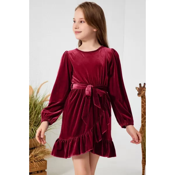 blibean Girl Fall Long Sleeve Velvet Dress Kid Size 6-15 Years Old