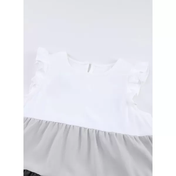 blibean Girl Summer Color Black Ruffle Sleeve Shirts Size 4-15 Years