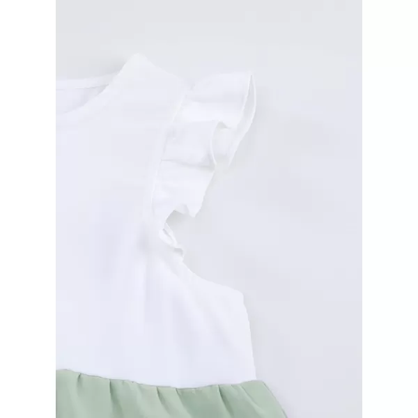 blibean Girl Summer Color Black Ruffle Sleeve Shirts Size 4-15 Years