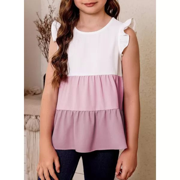blibean Girl Summer Color Black Ruffle Sleeve Shirts Size 4-15 Years