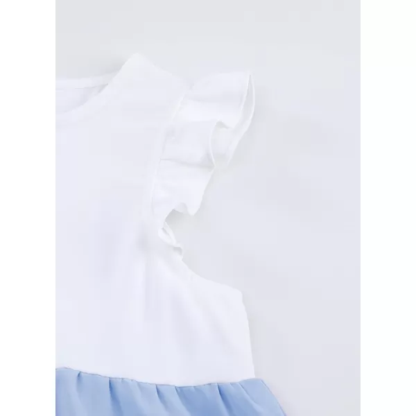 blibean Girl Summer Color Black Ruffle Sleeve Shirts Size 4-15 Years