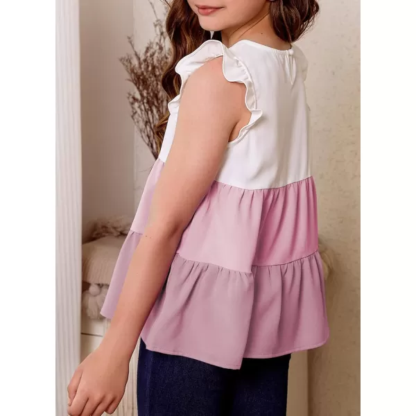 blibean Girl Summer Color Black Ruffle Sleeve Shirts Size 4-15 Years