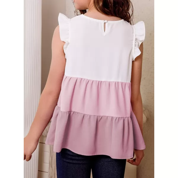 blibean Girl Summer Color Black Ruffle Sleeve Shirts Size 4-15 Years