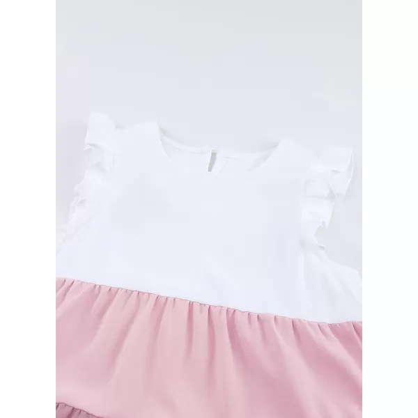 blibean Girl Summer Color Black Ruffle Sleeve Shirts Size 4-15 Years