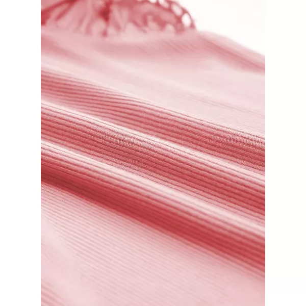 blibean Girl Summer Tops Tween Girls Ruffle Sleeve Blouse Solid Color Casual Shirts Cute Clothes Preteen Kid Dressy Clothing Size 12-13 Years Old Pink