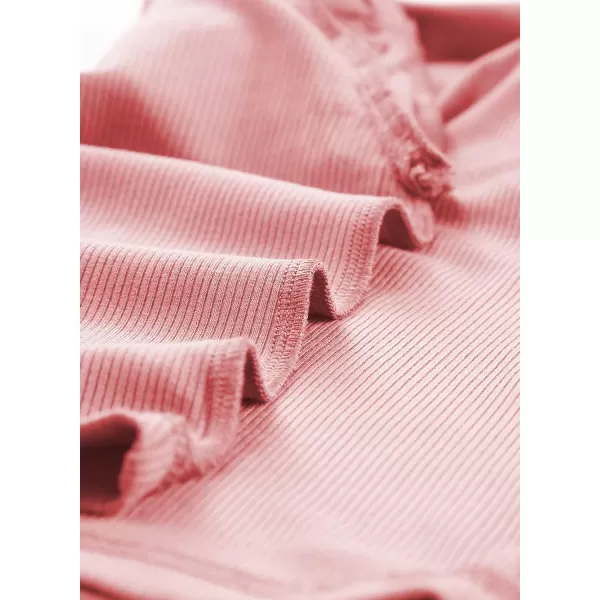 blibean Girl Summer Tops Tween Girls Ruffle Sleeve Blouse Solid Color Casual Shirts Cute Clothes Preteen Kid Dressy Clothing Size 12-13 Years Old Pink