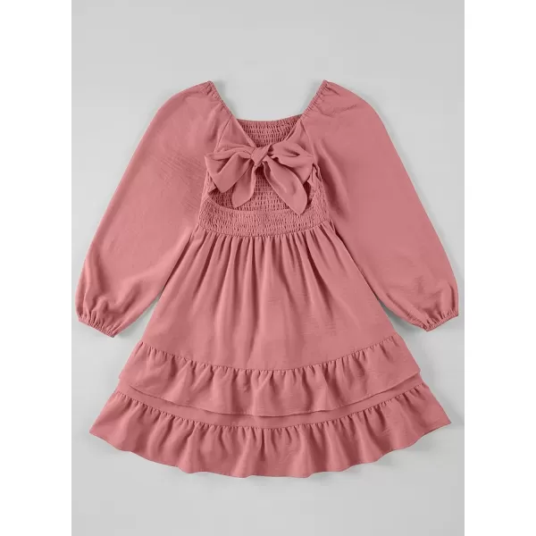 blibean Girls 2024 Fall Dresses Tween Long Sleeve Tie Back Dress Size 6-15 Years