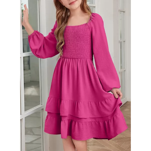 blibean Girls 2024 Fall Dresses Tween Long Sleeve Tie Back Dress Size 6-15 Years
