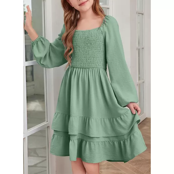 blibean Girls 2024 Fall Dresses Tween Long Sleeve Tie Back Dress Size 6-15 Years