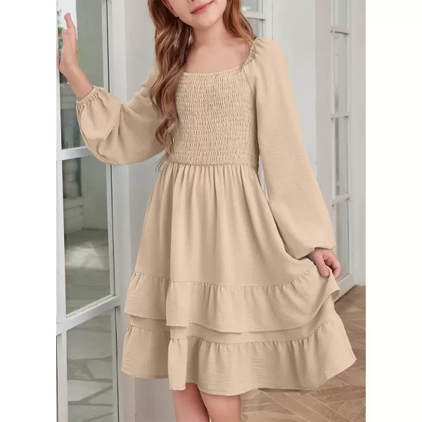 blibean Girls 2024 Fall Dresses Tween Long Sleeve Tie Back Dress Size 6-15 Years