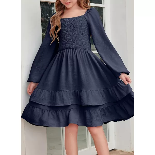 blibean Girls 2024 Fall Dresses Tween Long Sleeve Tie Back Dress Size 6-15 Years