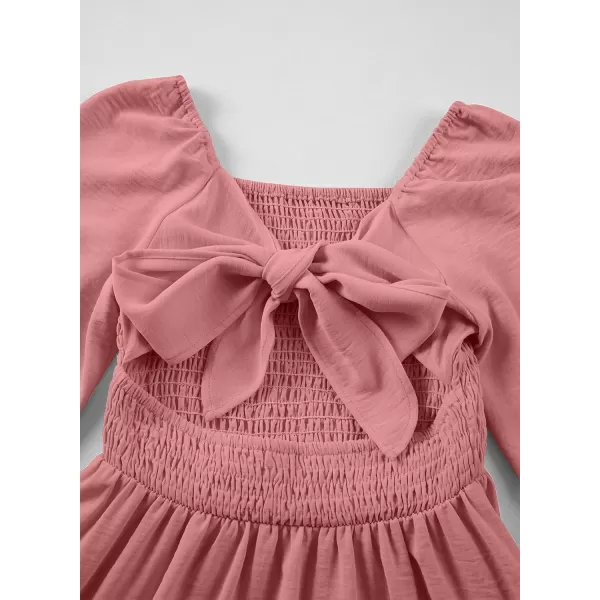 blibean Girls 2024 Fall Dresses Tween Long Sleeve Tie Back Dress Size 6-15 Years