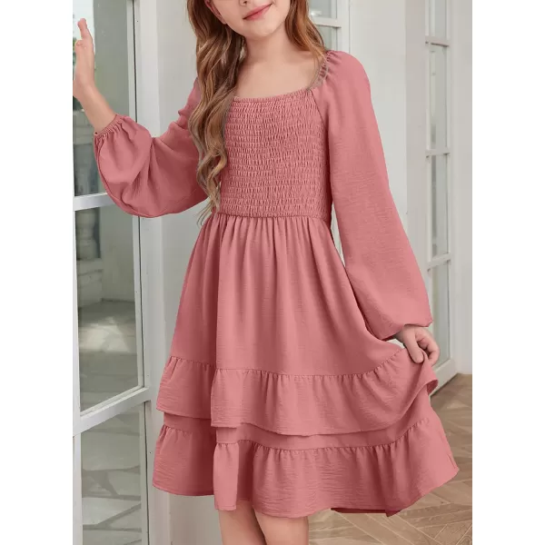 blibean Girls 2024 Fall Dresses Tween Long Sleeve Tie Back Dress Size 6-15 Years
