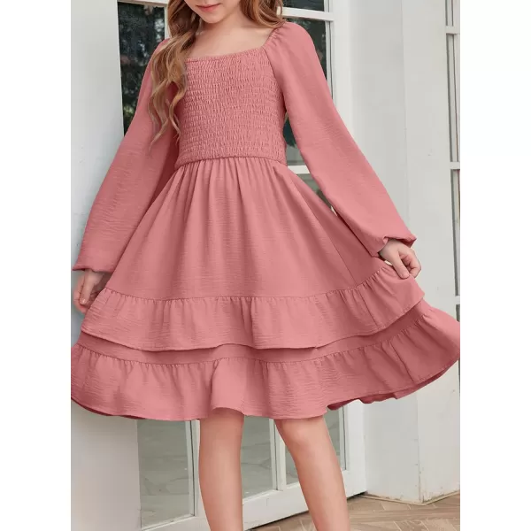 blibean Girls 2024 Fall Dresses Tween Long Sleeve Tie Back Dress Size 6-15 Years