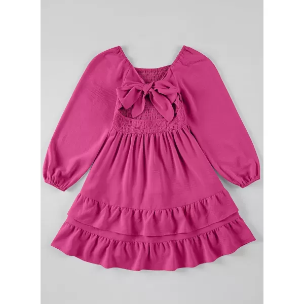 blibean Girls 2024 Fall Dresses Tween Long Sleeve Tie Back Dress Size 6-15 Years