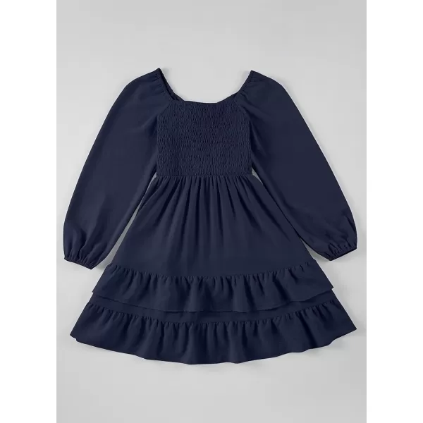blibean Girls 2024 Fall Dresses Tween Long Sleeve Tie Back Dress Size 6-15 Years
