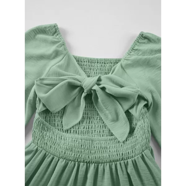 blibean Girls 2024 Fall Dresses Tween Long Sleeve Tie Back Dress Size 6-15 Years
