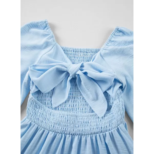 blibean Girls 2024 Fall Dresses Tween Long Sleeve Tie Back Dress Size 6-15 Years
