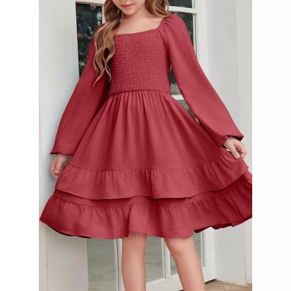 blibean Girls 2024 Fall Dresses Tween Long Sleeve Tie Back Dress Size 6-15 Years
