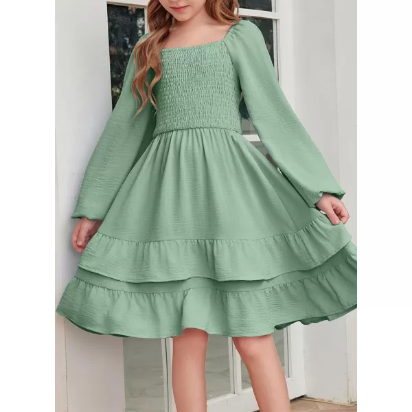 blibean Girls 2024 Fall Dresses Tween Long Sleeve Tie Back Dress Size 6-15 Years