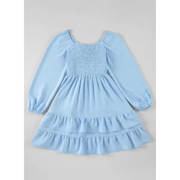 blibean Girls 2024 Fall Dresses Tween Long Sleeve Tie Back Dress Size 6-15 Years