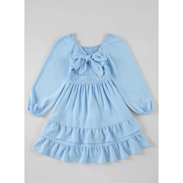 blibean Girls 2024 Fall Dresses Tween Long Sleeve Tie Back Dress Size 6-15 Years