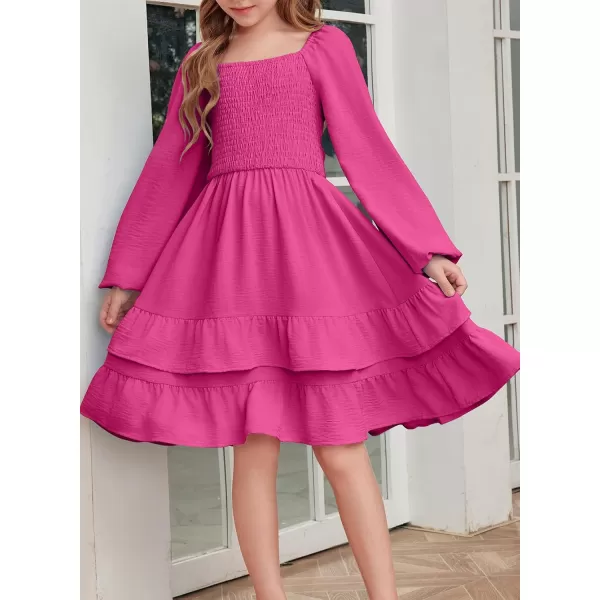blibean Girls 2024 Fall Dresses Tween Long Sleeve Tie Back Dress Size 6-15 Years