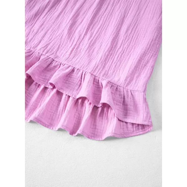 blibean Girls Cotton Long Sleeve Dresses Ruffled Semi Formal Dress Size 6-15 Years