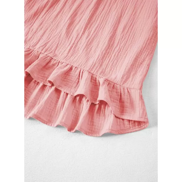 blibean Girls Cotton Long Sleeve Dresses Ruffled Semi Formal Dress Size 6-15 Years