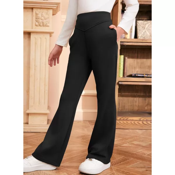 blibean Girls Dressy Bell Bottom School Uniform Pants Size 6-15 Years