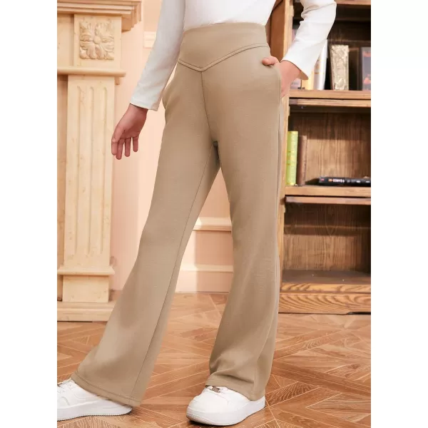 blibean Girls Dressy Bell Bottom School Uniform Pants Size 6-15 Years