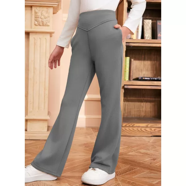 blibean Girls Dressy Bell Bottom School Uniform Pants Size 6-15 Years