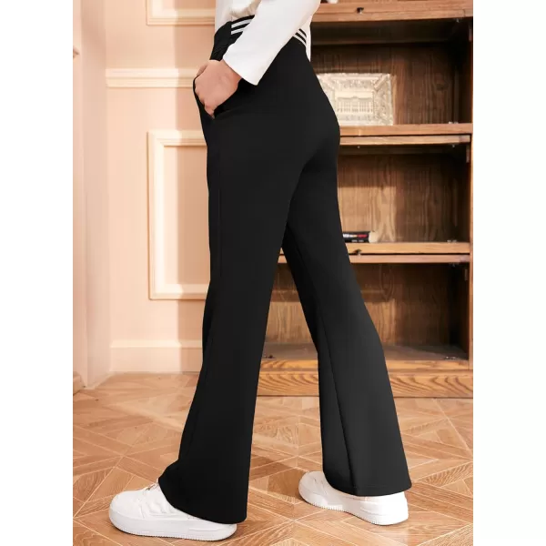 blibean Girls Dressy Bell Bottom School Uniform Pants Size 6-15 Years