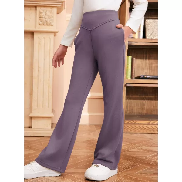 blibean Girls Dressy Bell Bottom School Uniform Pants Size 6-15 Years