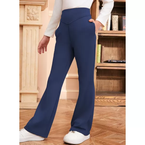 blibean Girls Dressy Bell Bottom School Uniform Pants Size 6-15 Years