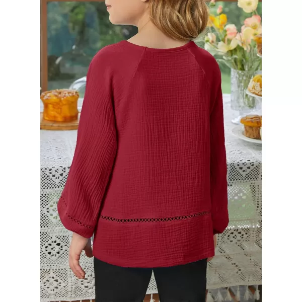 blibean Girls Elegant Boho Long Sleeve Blouse Size 4-13 Years Old