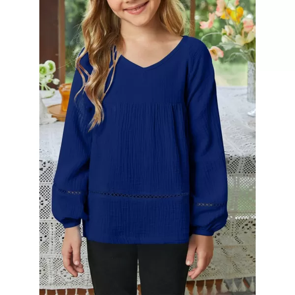 blibean Girls Elegant Boho Long Sleeve Blouse Size 4-13 Years Old