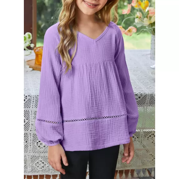 blibean Girls Elegant Boho Long Sleeve Blouse Size 4-13 Years Old